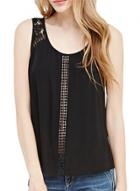 Oasap Women's Fashion Sleeveless Lace Crochet Panel Tank Top