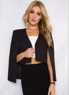 Oasap Long Sleeve Split Cloak Cardigan Coats