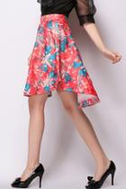 Oasap Sweet Floral Midi A-line Skirt