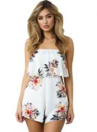 Oasap Strapless Sleeveless Floral Printed Rompers