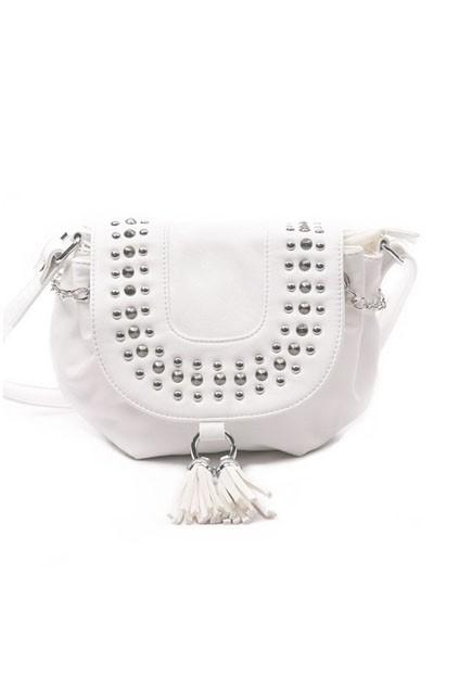 Oasap Casual Studded Flap Detail Messenger Bag