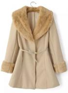 Oasap Fashion Long Sleeve Faux Fur Panel Coat