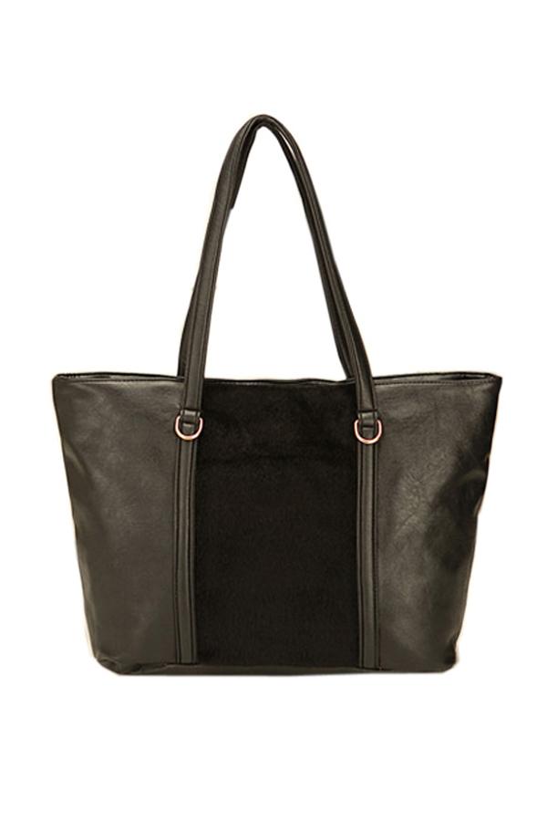 Oasap Contrast Color Square Shape Zipped Shoulder Bag