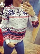 Oasap Christmas Loose Fit Fleece Sweatshirt