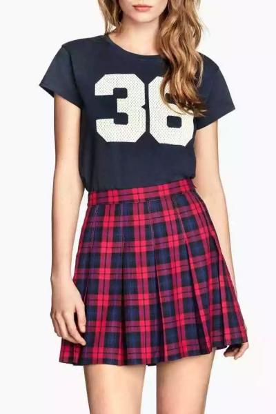 Oasap Fashion Graphic Short Sleeve Cotton Knit Tee