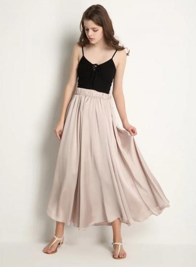 Oasap High Waist Wide Leg Chiffon Pants