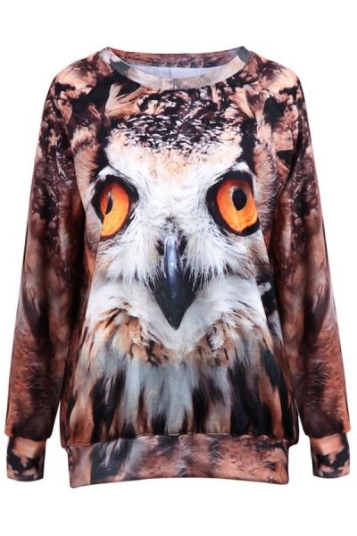 Oasap Lifelike Vulture Print Sweatshirt
