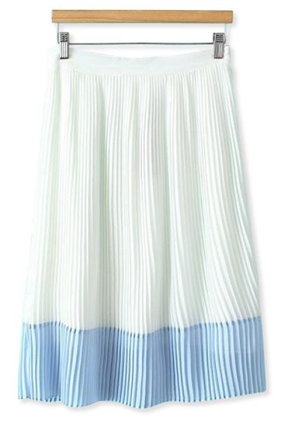 Oasap Color Block Pleated Skirt