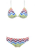 Oasap Women's Fashion Two Piece Chevron Print Bikini Swimsuit Set