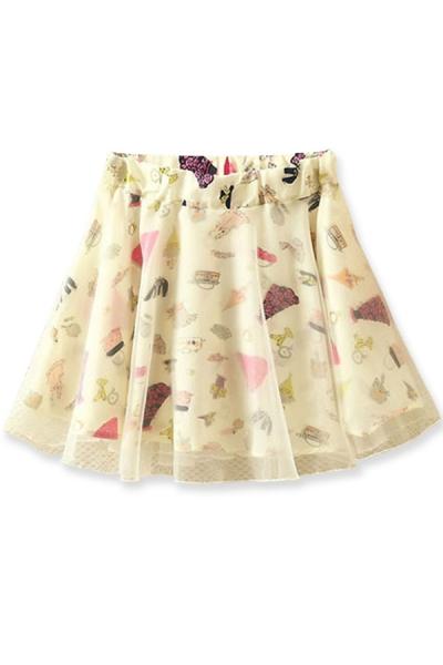 Oasap Cartoon Comic Organza Mini Skirt