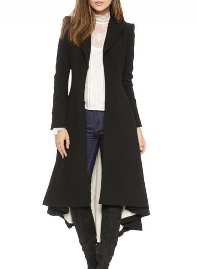 Oasap Women's Shawl Collar Asymmetric Woolen Trench Coat
