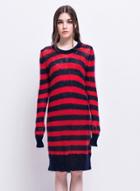 Oasap Women's Color Block Striped Sweater Knit Dress