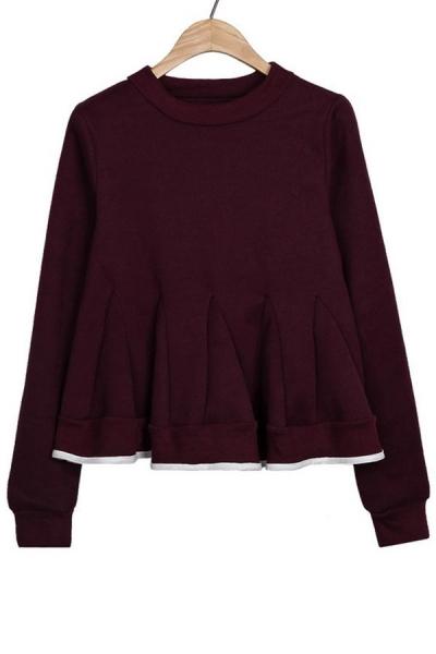 Oasap Flounce Fleece Sweatshirt