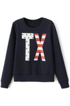 Oasap Bold Tx Pattern Sweatshirt