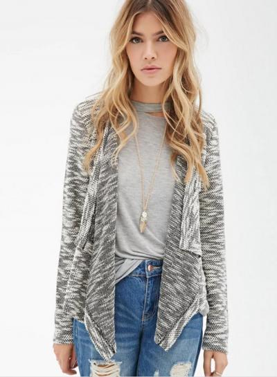 Oasap Irregular Long Sleeve Knit Cardigan Coat