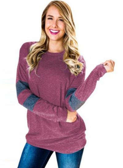 Oasap Fashion Color Block Loose Sweatshirt
