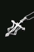 Oasap Zodiac Gem Engraved Cross Pendant Necklace