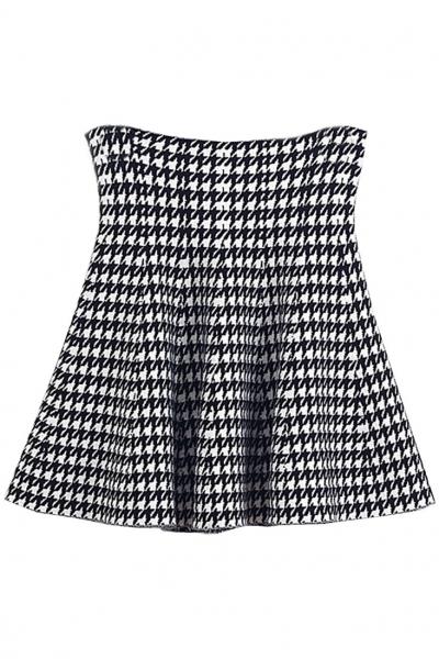 Oasap Houndstooth Pattern Skirt