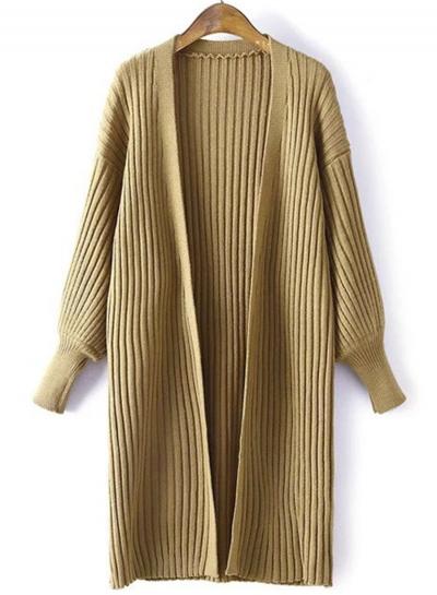 Oasap Open Front Long Sleeve Solid Color Cardigans