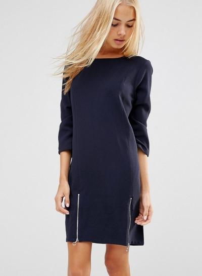 Oasap Round Neck Three Quarter Length Sleeve Dresses