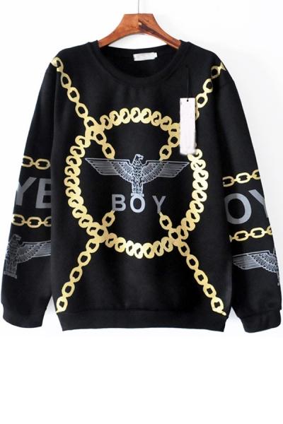 Oasap Punk Eagle Fleece Sweatshirt