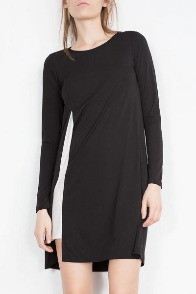Oasap Fashion Color Block Keyhole Back Trapeze Dress