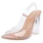 Oasap Peep Toe High Heels Slip-on Transparent Sandals
