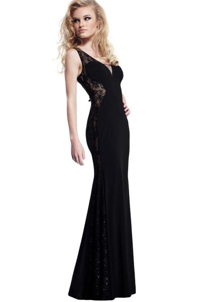 Oasap V-neck Ruffles Floral Lace Halter Long Evening Dress