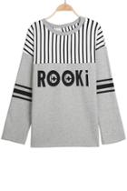 Oasap Rooki Striped Sweatshirt