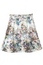 Oasap Sweet Floral A-line Medi Skirt