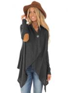 Oasap V Neck Long Sleeve Patch One Button Knit Coat