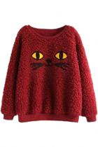 Oasap Graphic Cat Long-sleeve Woman Sweatshirt