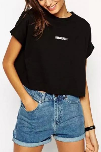 Oasap Simple Unavailable Graphic Loose Fit Knit Tee