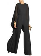 Oasap Fashion Chiffon Wide Leg Cloak Jumpsuit