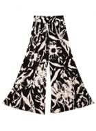 Oasap Women Fashion High Elastic Waist Floral Print Wide Leg Pants