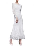 Oasap Women's Long Sleeve Slim Fit Lace Maxi Evening Dress