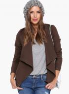 Oasap Casual Solid Oblique Zipper Slim Fit Jacket