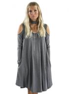 Oasap Halter Neck Off Shoulder Long Sleeve Solid Color Day Dress