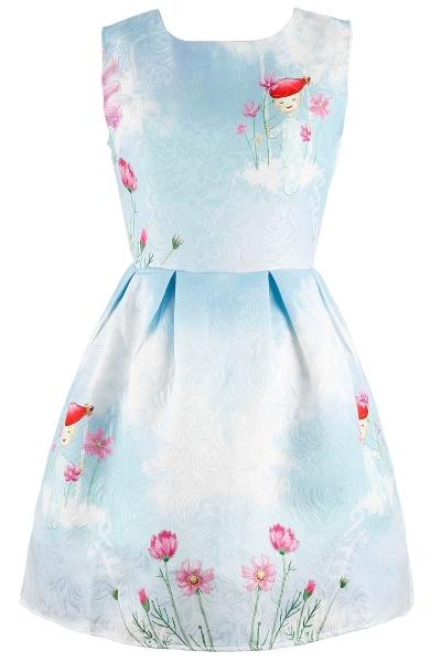Oasap Vintage Cartoon Printing A-line Dress