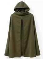 Oasap Fashion Slit Hooded Cape Coat