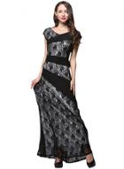 Oasap Women's Vintage Floral Lace Trim Prom Dress