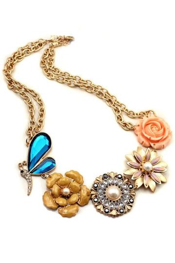 Oasap Striking Floral Bib Necklace