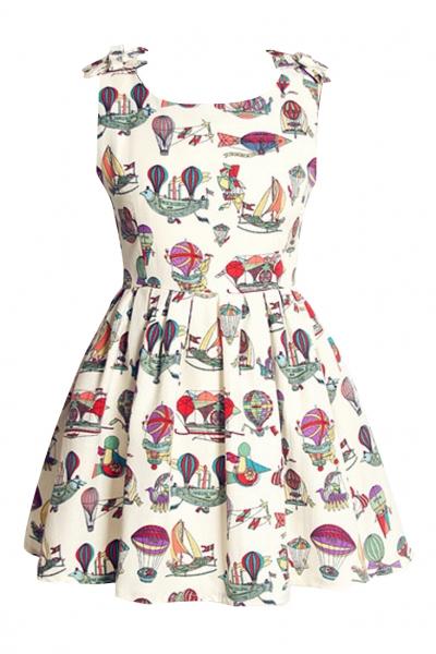 Oasap Colorful Balloon Print A-line Tunic