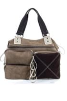 Oasap Chic Zipped Canvas Shoulder Bag With Zipped Pouch Pockets Detail