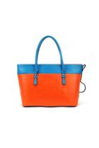 Oasap Contrast Colored Zipped Stitch Edged Shoulder Bag