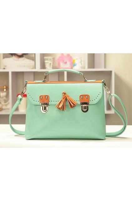 Oasap Press Stud Tassel Detail Shoulder Bag