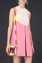 Oasap Fancy Color Block High Neck Skater Dress