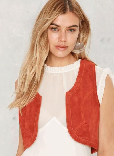 Oasap Women's Faux Suede Cropped Vest