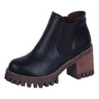 Oasap Vintage Platform Block Heels Elastic Band Boots