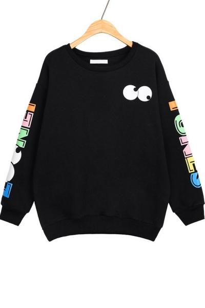 Oasap Cute Cartoon Dog Fleece Sweatshirt
